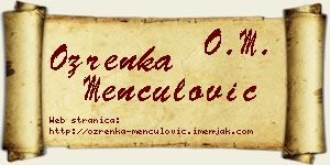 Ozrenka Menčulović vizit kartica